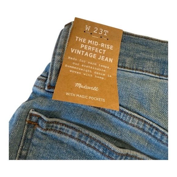 Madewell MID-RISE PERFECT VINTAGE JEAN Style NF707 Size 23T NEW Hemp - Picture 6 of 11